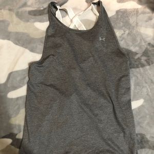 UA tank with lace cross back detail